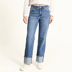 Oat New York High-Rise Cuffed Wide Leg Jeans